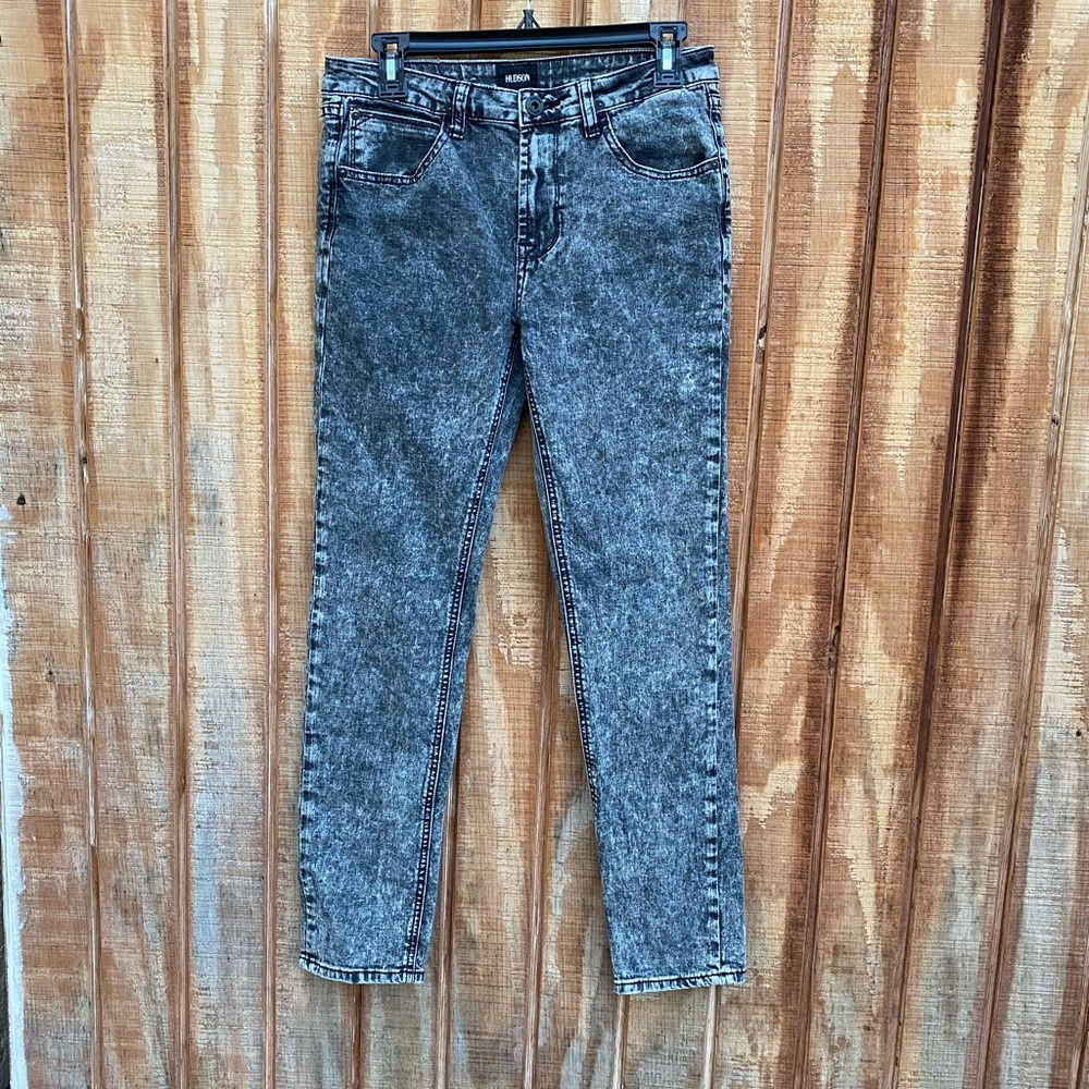 HUDSON high waisted black acid wash jean